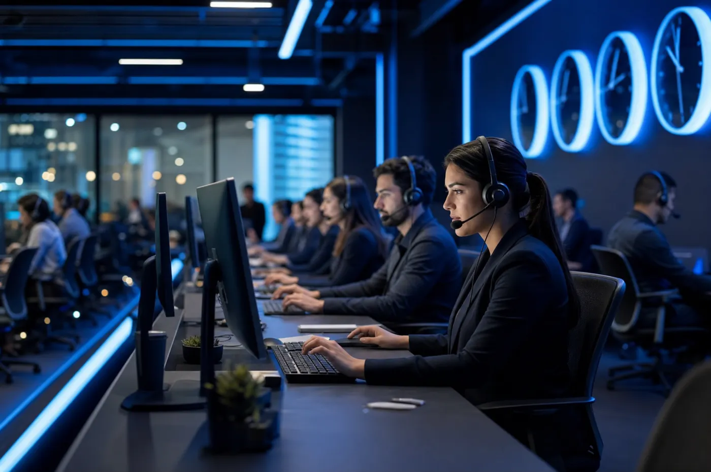Round-the-clock call handling team supporting a taxi fleet